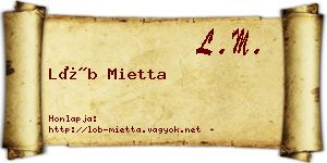 Löb Mietta névjegykártya